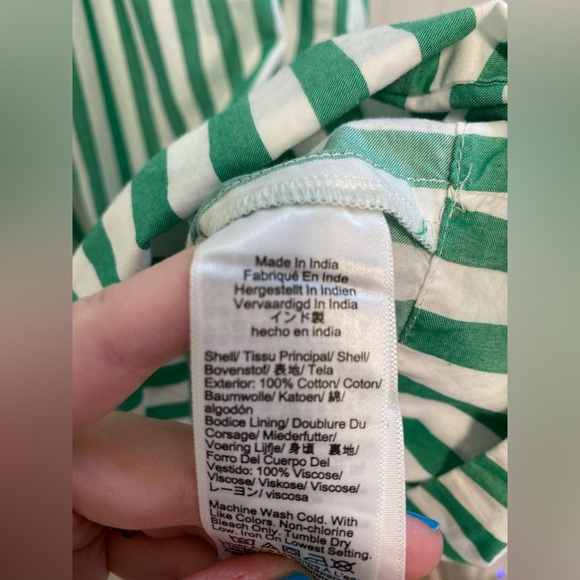 J. Crew Green and White Striped Maxi Dress - Picture 3 of 4